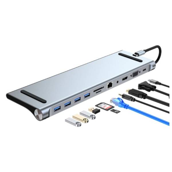 FAST ASIA konverter USB-C (m) na HDMI/VGA/4xUSB 3.0/RJ45/PD/Audio(ž/ž/ž/ž/ž/ž/ž/ž/ž) 0