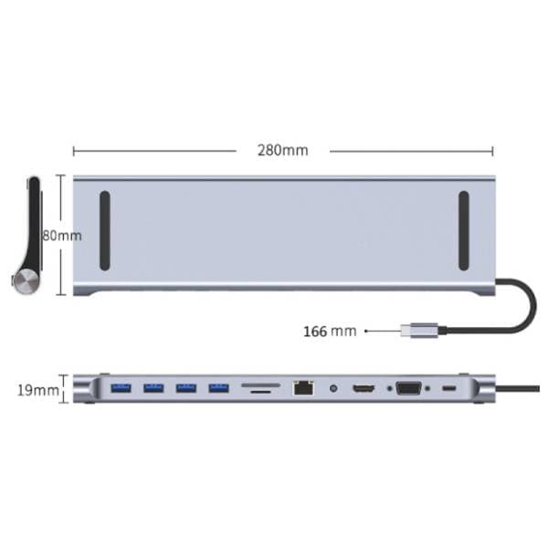 FAST ASIA konverter USB-C (m) na HDMI/VGA/4xUSB 3.0/RJ45/PD/Audio(ž/ž/ž/ž/ž/ž/ž/ž/ž) 1