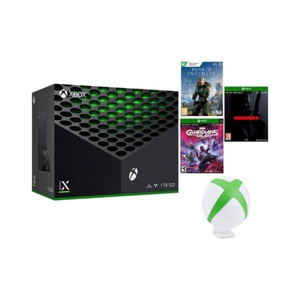 XBOX X 1TB + Halo Infinite + Guardians of the Galaxy + Hitman 3 + Xbox Light 0