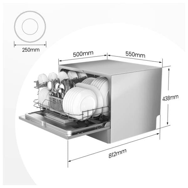 COMFEE mašina za pranje sudova KWH-TD602E-S 2