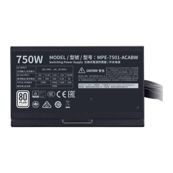 COOLER MASTER napajanje MWE White V2 750W 1