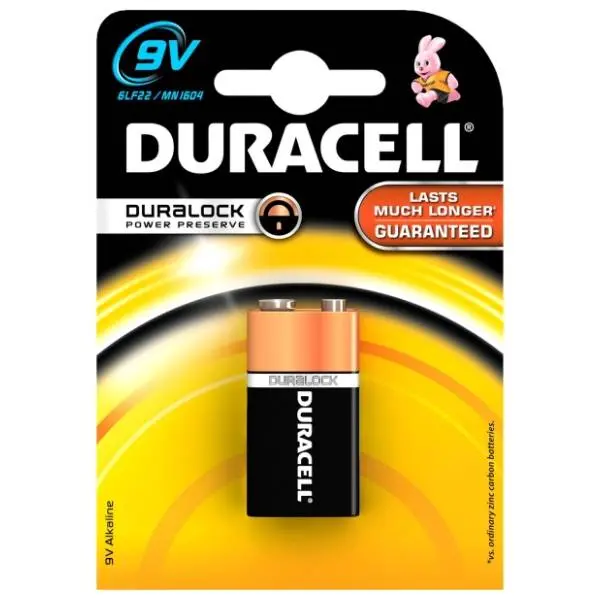 DURACELL alkalne baterije 9V 6LF22 MN1604 1kom 0