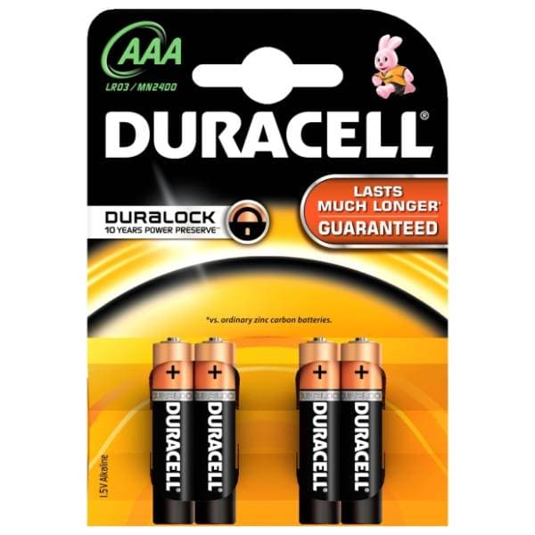 DURACELL alkalne baterije AAA LR03 MN2400 4kom 0