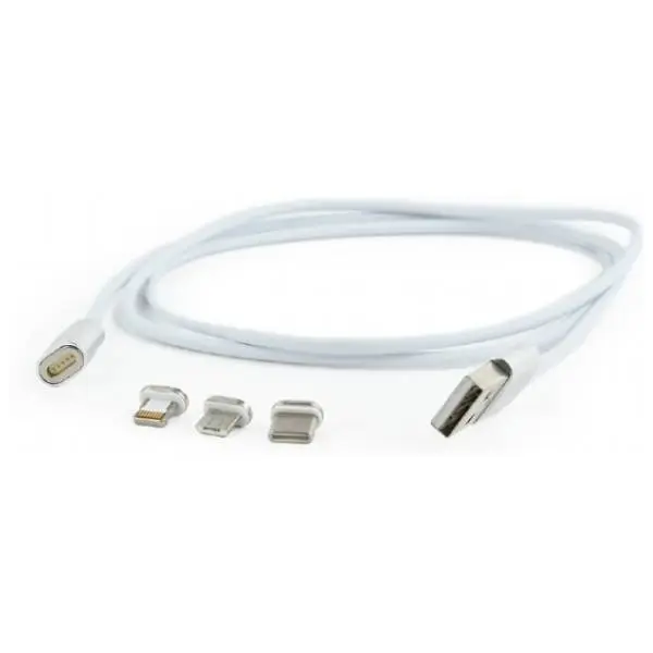 GEMBIRD konverter kabl sa 3 magnetna nastavka USB 2.0 na Lightning + Micro USB + USB-C (m/m+m+m) 1m 0