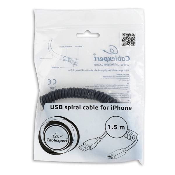 GEMBIRD konverter kabl USB-A 2.0 na Lightning (m/m) 1.5m spiralni 3