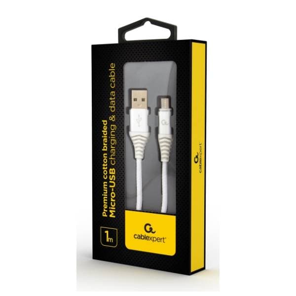 GEMBIRD konverter kabl USB-A 2.0 na Micro USB-B 2.0 (m/m) 1m srebrno-beli 1