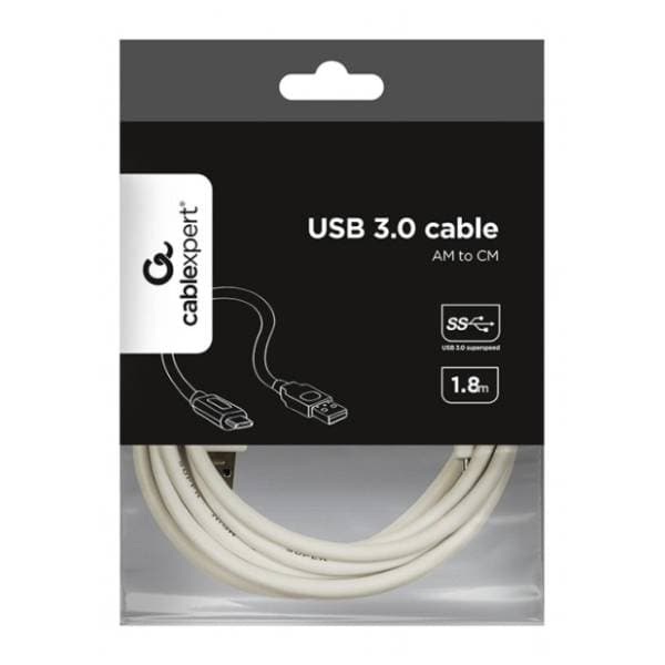 GEMBIRD konverter kabl USB-A 3.0 na USB-C (m/m) 1.8m beli 3