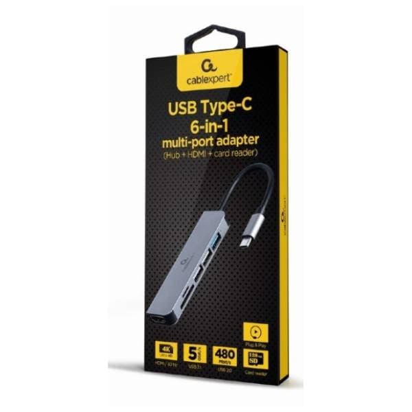 GEMBIRD USB Hub 6-in-1 A-CM-COMBO6-02 1
