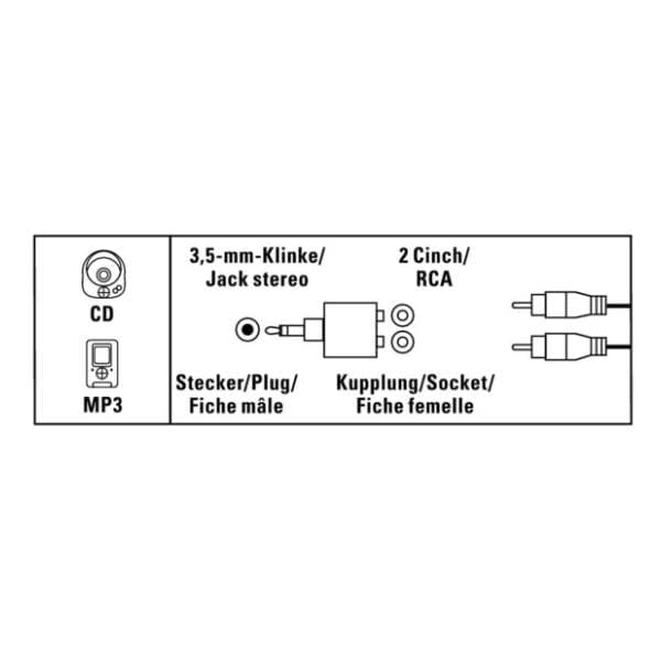 HAMA adapter 3.5mm (m) na 2xRCA (ž) 1