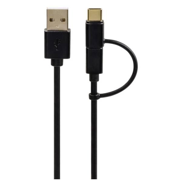 HAMA konverter kabl USB-A 2.0 na Micro USB + USB-C (m/m+m) 1m 1