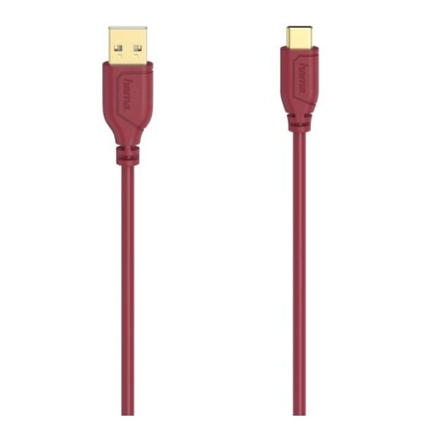 HAMA konverter kabl USB-C 2.0 na USB-A 2.0 (m/m) 0.75m crveni 1