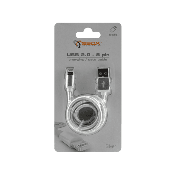 S BOX konverter kabl USB 2.0 na Lightning (m/m) 1.5m srebrni 1