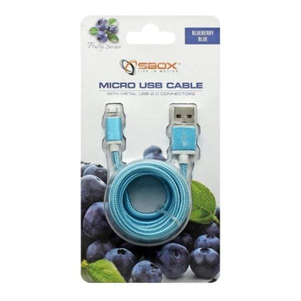 S BOX konverter kabl USB 2.0 na Micro USB-B 2.0 (m/m) 1.5m tirkizni 1