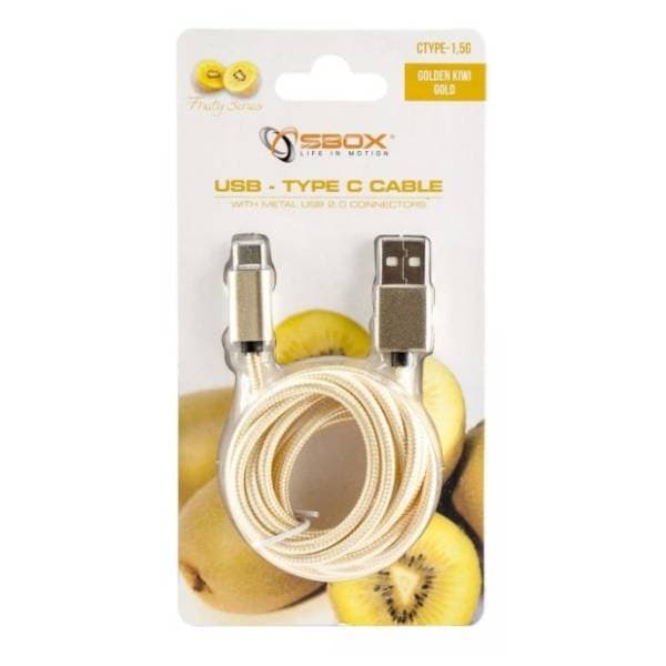 S BOX konverter kabl USB 2.0 na USB-C (m/m) 1.5m zlatni 1