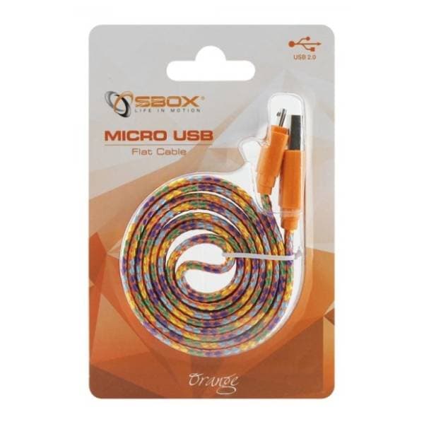 S BOX konverter kabl USB na Micro USB-B (m/m) 1m narandžasti 1