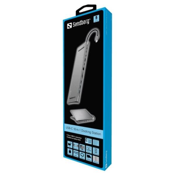 SANDBERG Docking station USB-C 10-in-1 2
