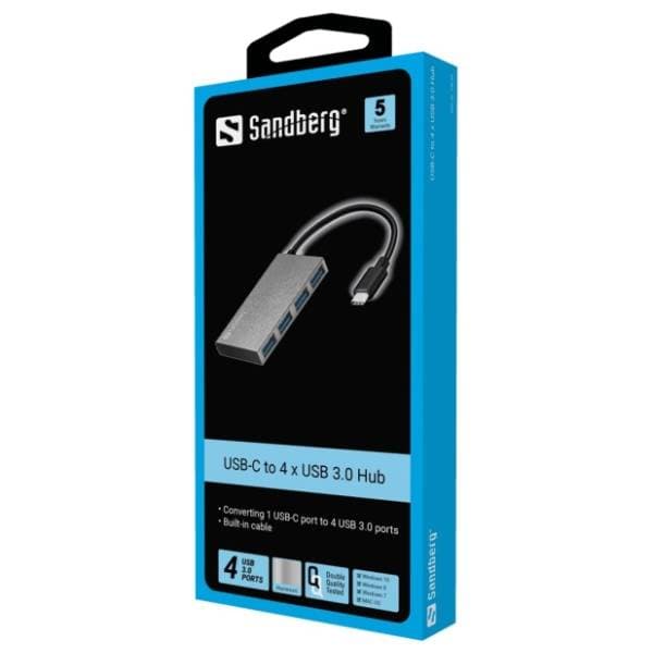 SANDBERG USB Hub 4-in-1 USB-C/USB 3.0 Pocket Hub 1