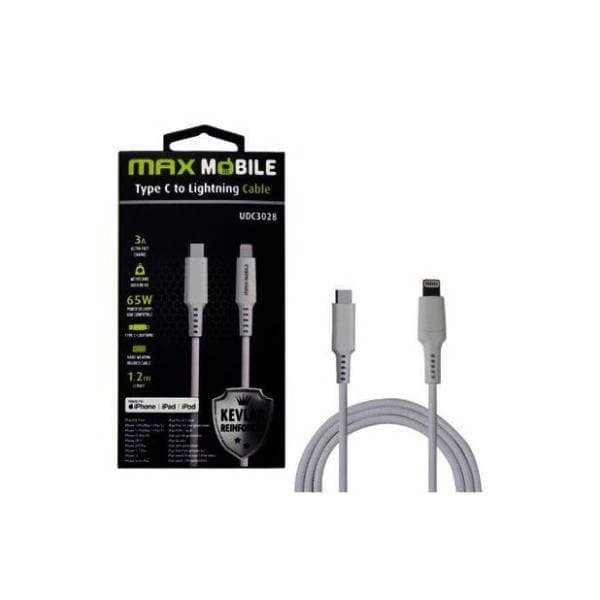 MAX MOBILE konverter kabl USB-C na Lightning (m/m) 1.2m beli 0