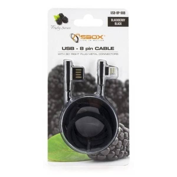 S BOX konverter kabl USB na Lightning (m/m) 1.5m crni 1