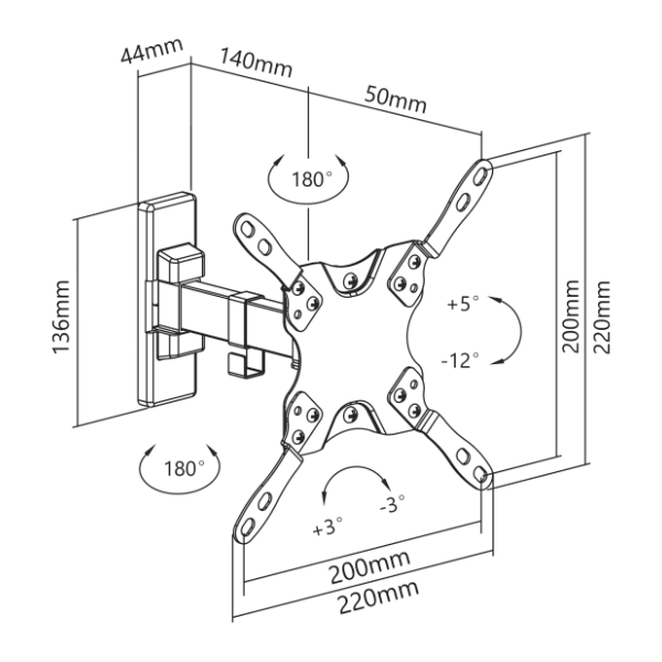 Zidni nosač za TV S BOX LCD 221 2