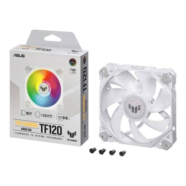 ASUS TUF Gaming TF120 ARGB White ventilator za PC 6