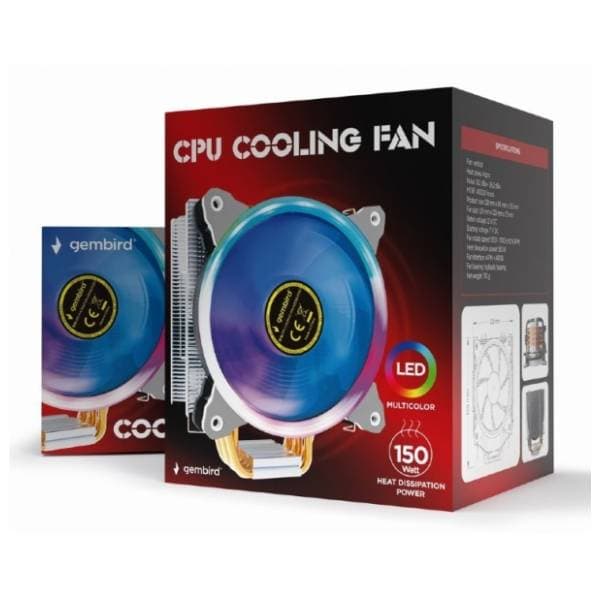 GEMBIRD CPU-HURACAN-ARGB-X130 LED kuler za procesor 5