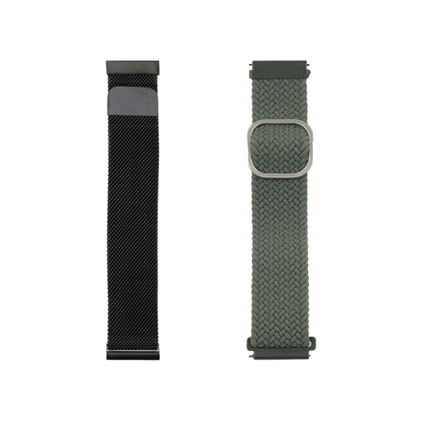 JUST IN CASE 2u1 22mm Black-Green narukvica za pametni sat 0