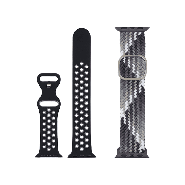 JUST IN CASE 2u1 38-41mm Grey-Black narukvica za pametni sat 0