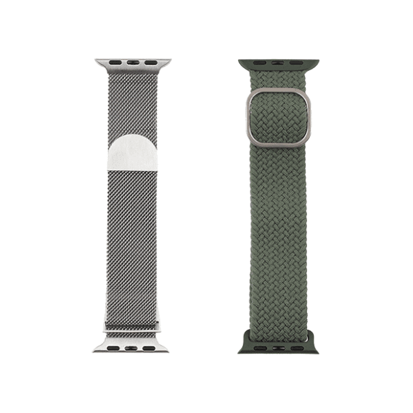 JUST IN CASE 2u1 38-41mm Silver-Green narukvica za pametni sat 0