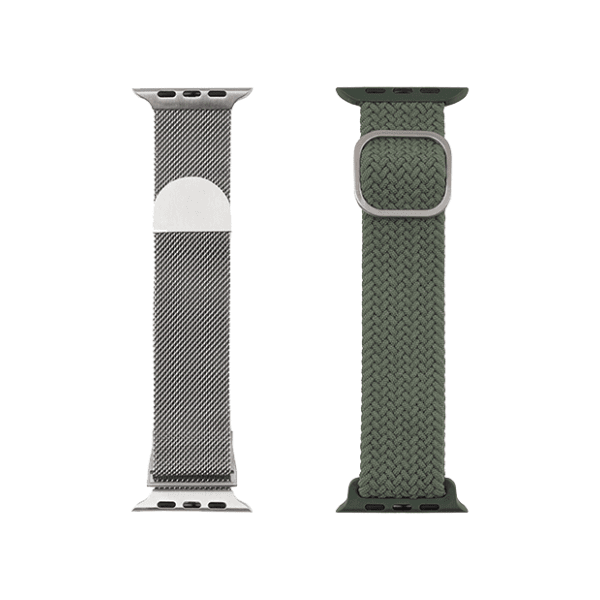 JUST IN CASE 2u1 42-45mm Silver-Green narukvica za pametni sat 0