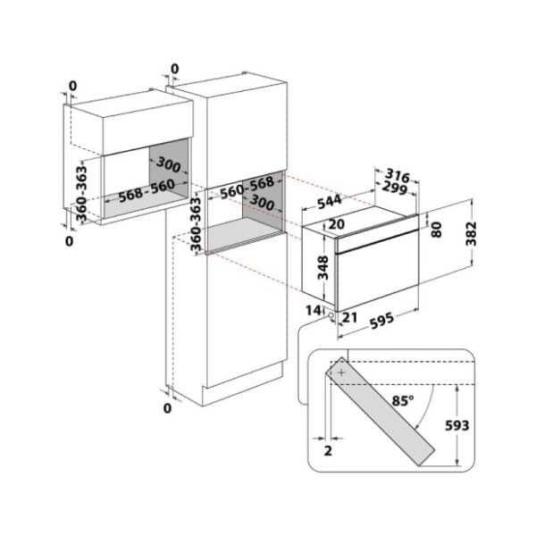 WHIRLPOOL ugradna mikrotalasna rerna MBNA900XN 5