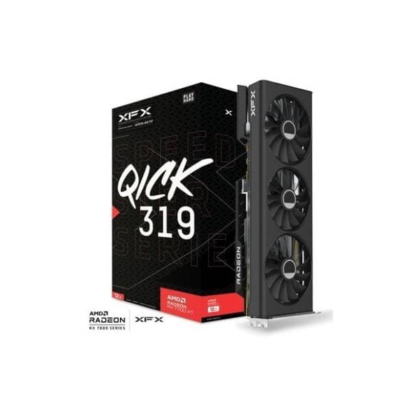 XFX AMD Radeon RX 7700 XT Speedster QICK 319 Black Edition 12GB GDDR6 192-bit grafička kartica 0