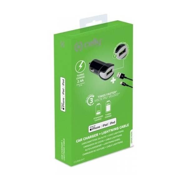 CELLY auto punjač sa Lightning kablom 1