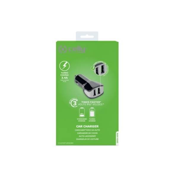 CELLY auto punjač USB-A 17W 2 ulaza 1