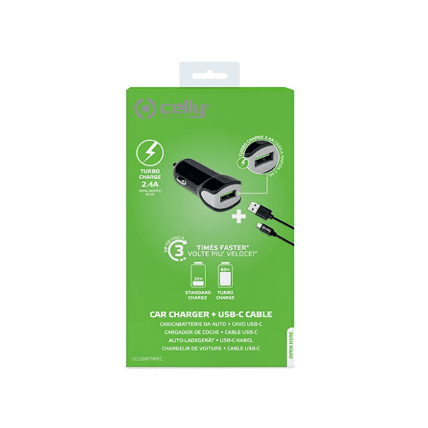 CELLY auto punjač USB-C 1