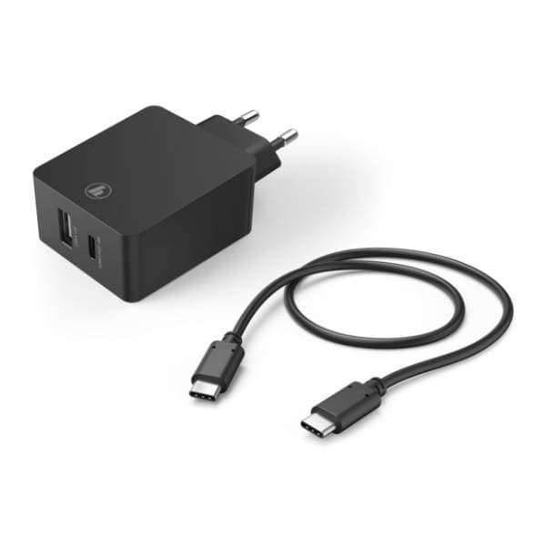 HAMA punjač USB-C+USB-A 30W kabl 1m 1