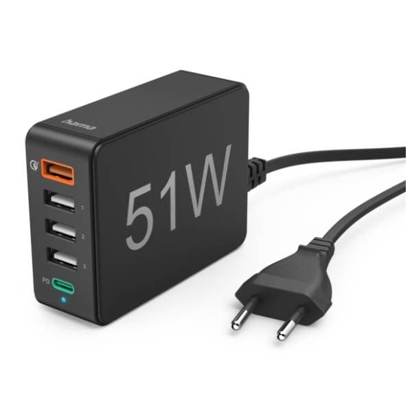 HAMA stanica za punjenje 51W QC3.0, 3xUSB-A, USB-C 20163 0