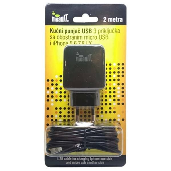 MEANIT punjač za smartphone i iPhone 3xUSB 0
