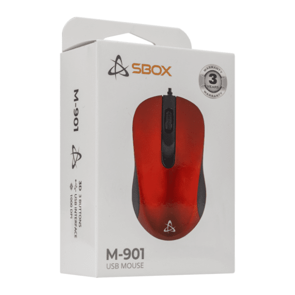 S BOX miš M-901 crveni 2