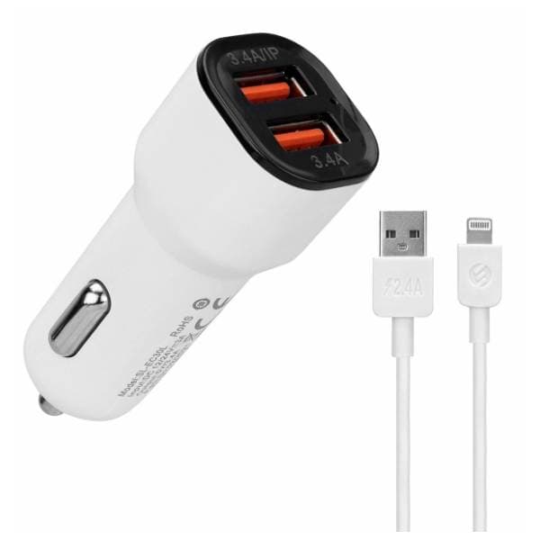 S-LINK auto punjač SL-EC30L 2xUSB + Lightning 0