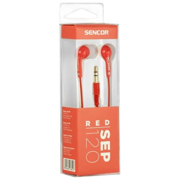 SENCOR slušalice SEP 120 crvene 1