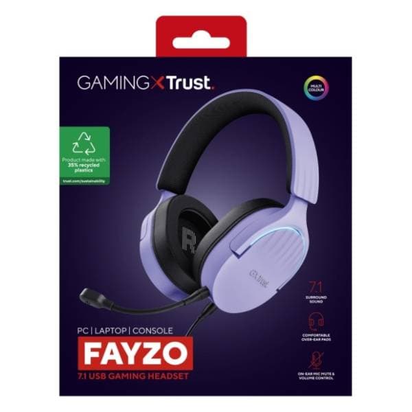 TRUST slušalice GXT 490 Fayzo USB ljubičaste 5