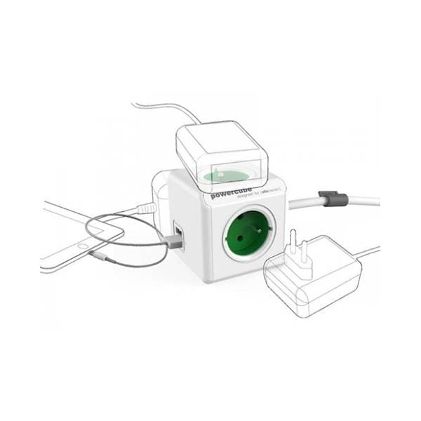 ALLOCACOC produžni kabl PowerCube Extended USB 4xSchuko + dual USB 1
