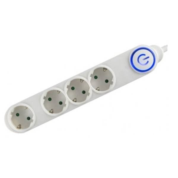 HAMA produžni kabl sa 4 mesta 1.5m 1.0mm2 + nožni prekidač NV04TK/WH 0