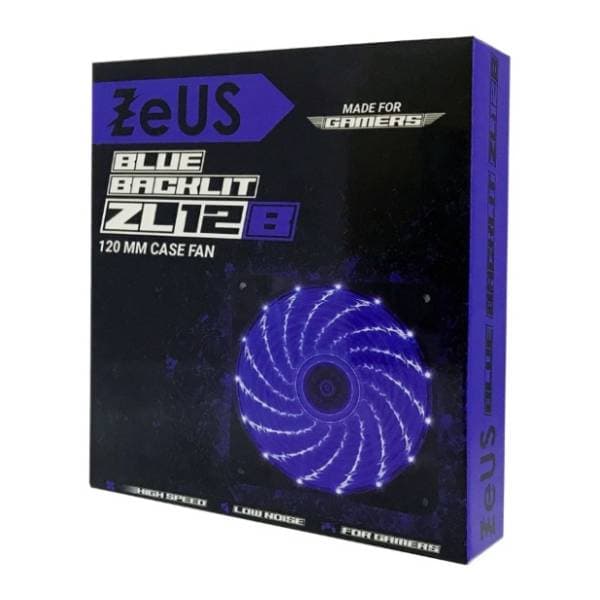 ZEUS Blue led light 120x120 ventilator za PC 1