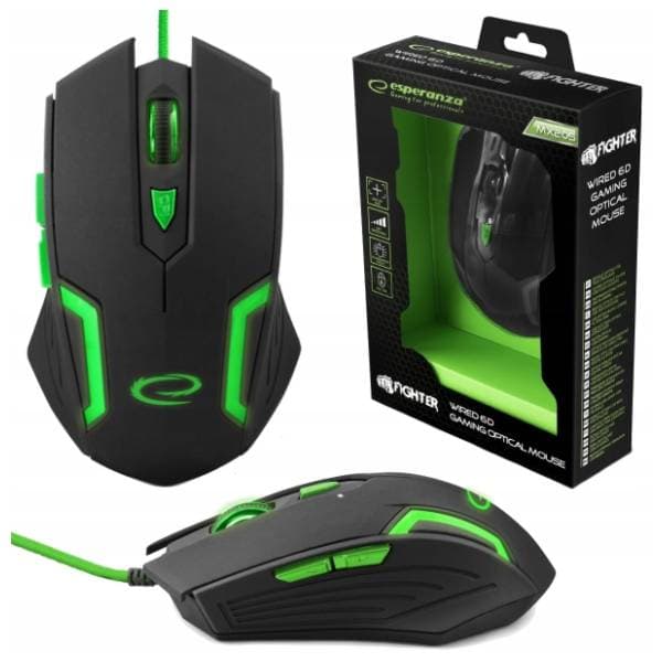 ESPERANZA miš Fighter EGM205G zeleni 1