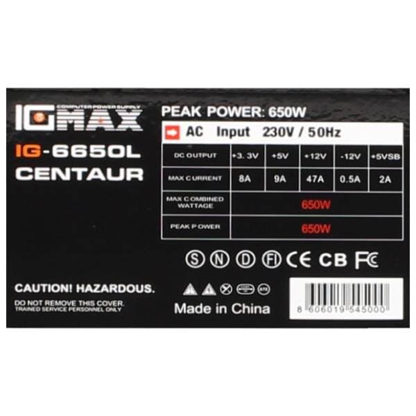 IG-Max napajanje IG6650 Centaur 650W 2