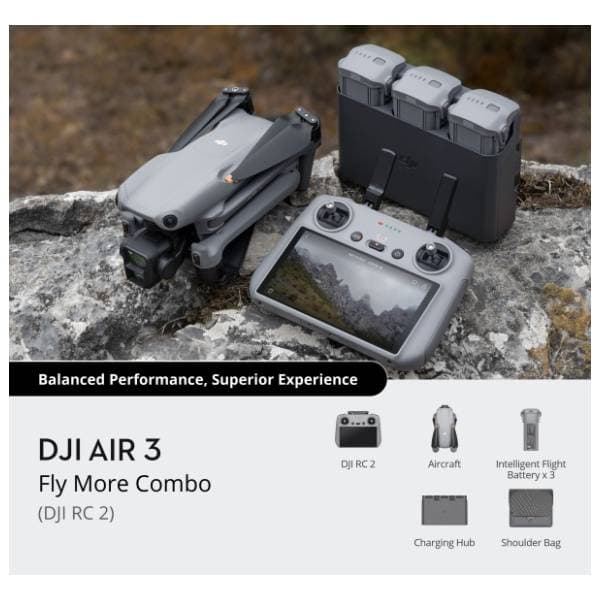 DJI Air 3 Fly More Combo RC2 dron sa Smart daljinskim upravljačem 6