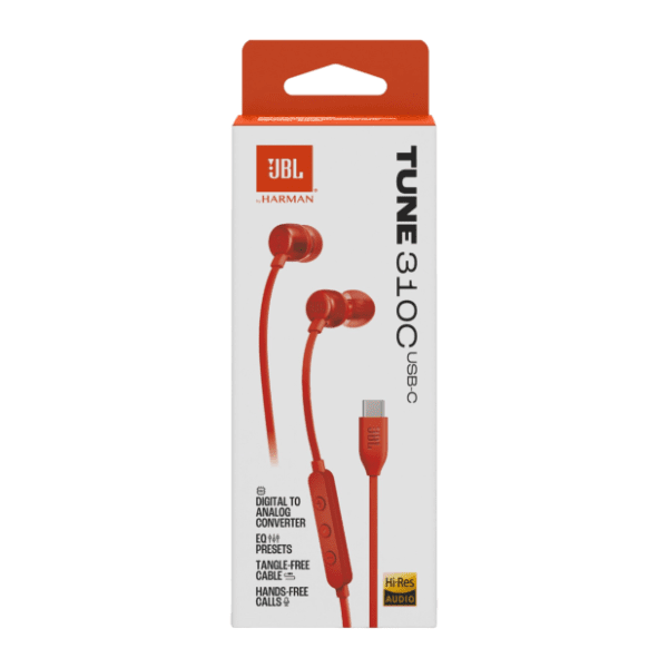 JBL slušalice Tune 310C Red 4