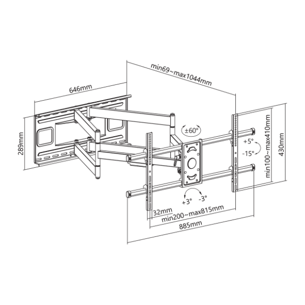 Zidni nosač za TV S BOX 390 PLB 4986 3